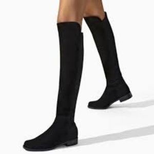 Stuart Weitzman 5050 Over the Knee Boots, Black Suede, Size 7.5 narrow